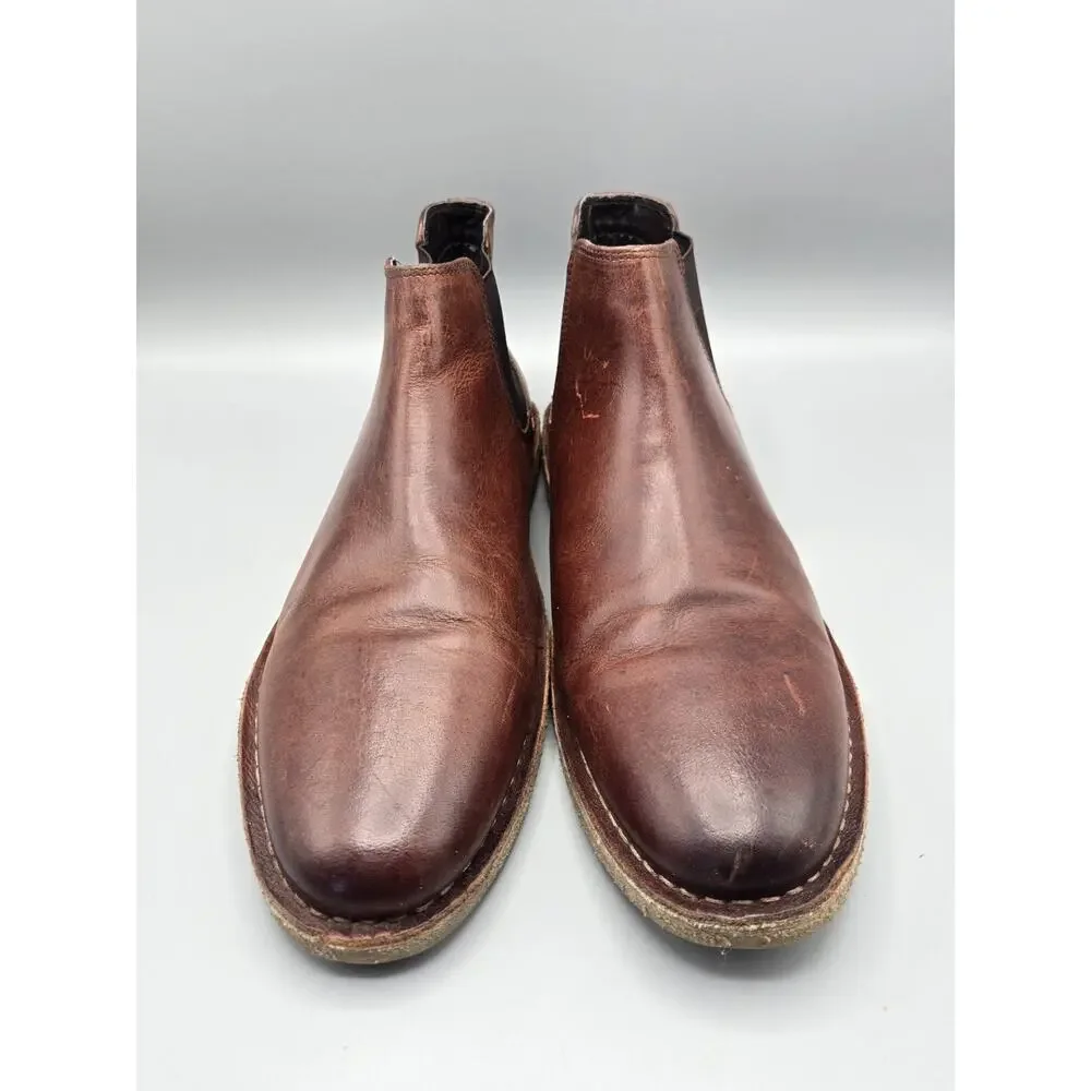 Kenneth Cole Reaction Mens Brown Leather Chelsea Boots Size 10.5 Ankle Boots